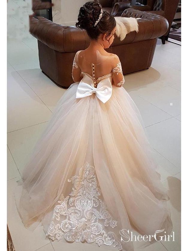 Bulk Buy China Wholesale Lace Tulle Flower Girl Dress Bows Back Girls First  Communion Gowns Princess Ball Gown Kids Wedding Party Dress $33.6 from  Fujian Jinghui Technology Co., Ltd. | Globalsources.com